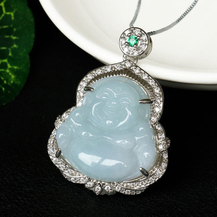 Buddha Stones Naszyjnik z jadeitu z wisiorkiem "Śmiejący się Budda" - image 9