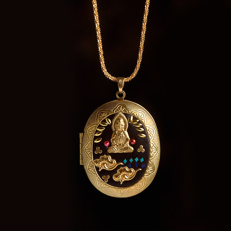 Buddha Stones Miedziany naszyjnik Kwan Yin Avalokitesvara Zakiram bogactwo - Łańcuch Awalokiteśwary (długość naszyjnika: 60 cm) - image 25