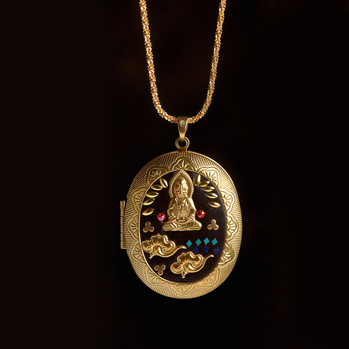 Buddha Stones Miedziany naszyjnik Kwan Yin Avalokitesvara Zakiram bogactwo - Łańcuch Awalokiteśwary (długość naszyjnika: 60 cm) - image 25