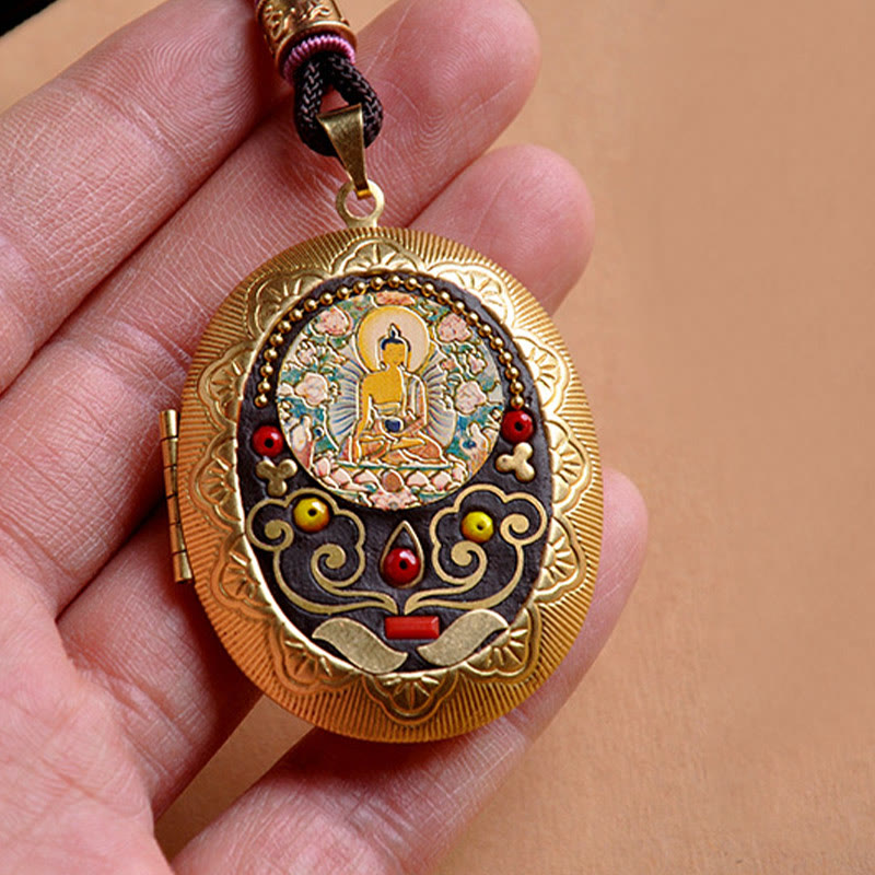 Buddha Stones Miedziany naszyjnik Kwan Yin Avalokitesvara Zakiram bogactwo - image 3