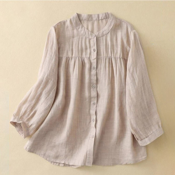 Buddha Stones Koszula damska z okrągłym dekoltem i guzikami, z rękawem trzy czwarte - For - US14, UK/AU18, EU46 (3XL) - image 15