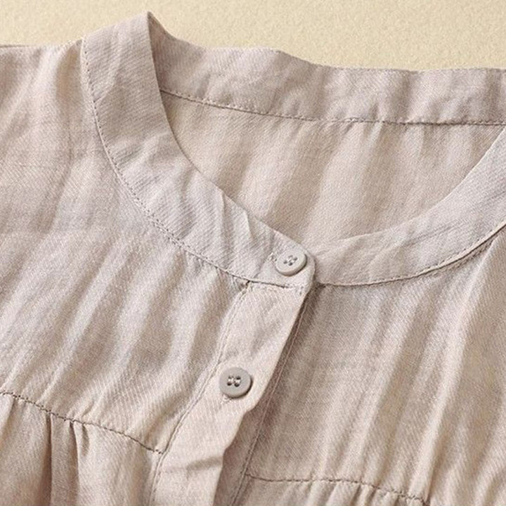 Buddha Stones Koszula damska z okrągłym dekoltem i guzikami, z rękawem trzy czwarte - image 16