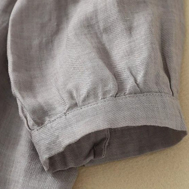 Buddha Stones Koszula damska z okrągłym dekoltem i guzikami, z rękawem trzy czwarte - image 4