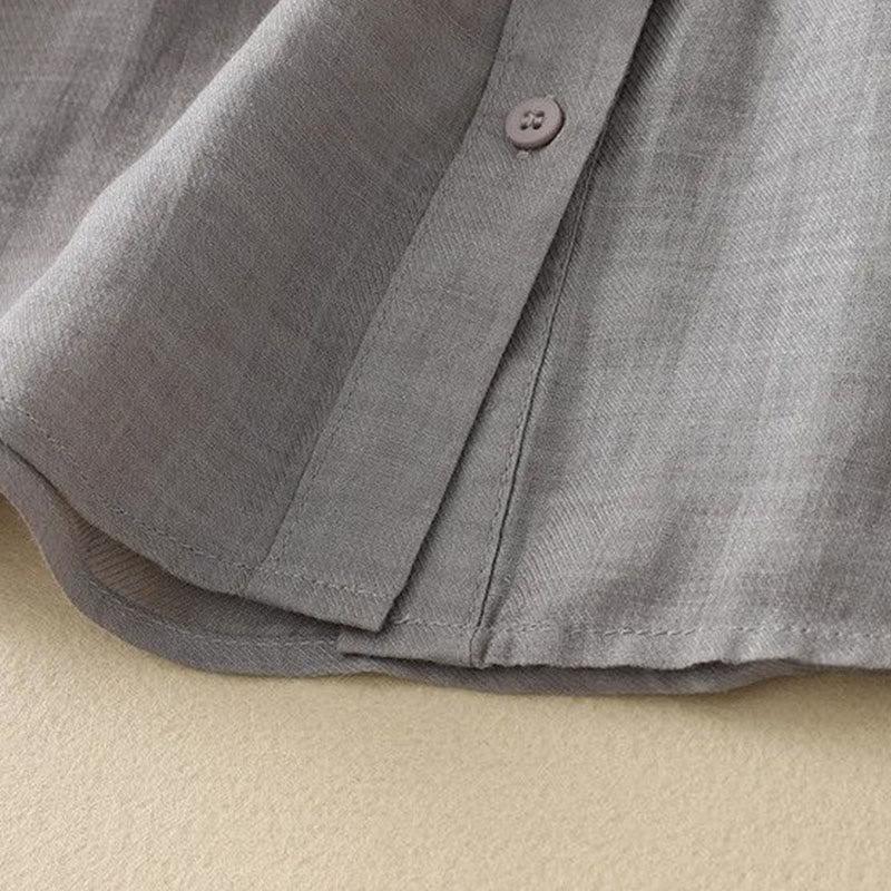 Buddha Stones Koszula damska z okrągłym dekoltem i guzikami, z rękawem trzy czwarte - image 3