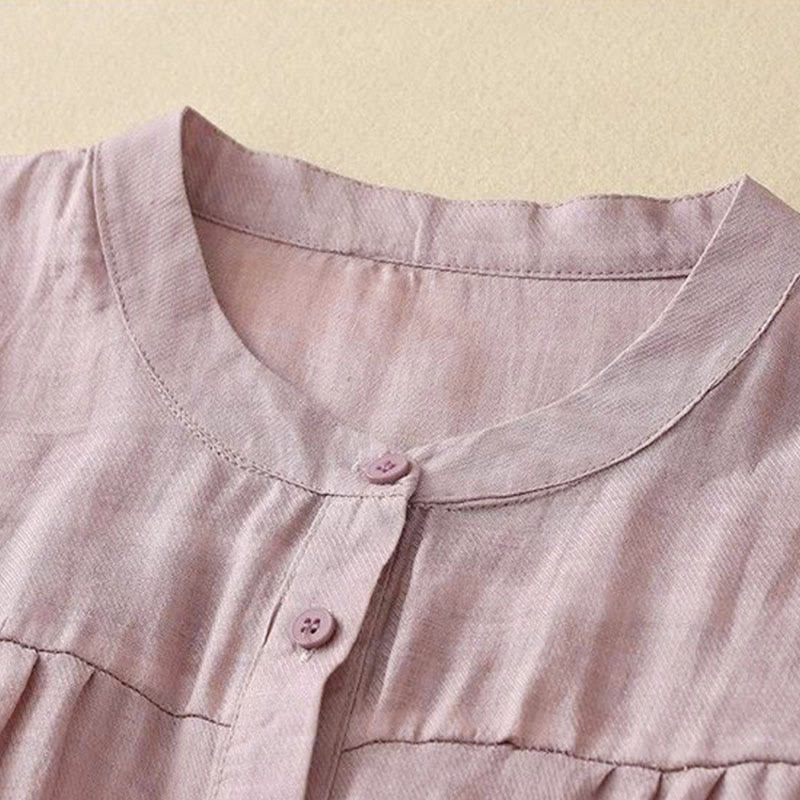 Buddha Stones Koszula damska z okrągłym dekoltem i guzikami, z rękawem trzy czwarte - image 11