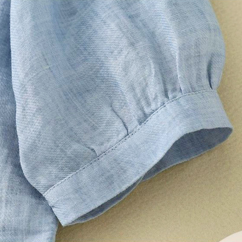 Buddha Stones Koszula damska z okrągłym dekoltem i guzikami, z rękawem trzy czwarte - image 9