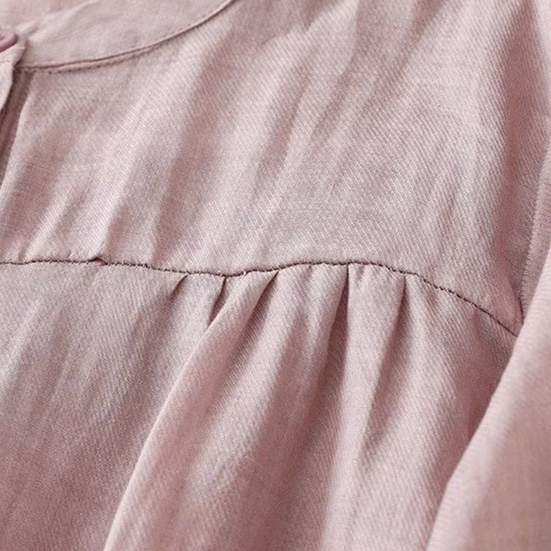 Buddha Stones Koszula damska z okrągłym dekoltem i guzikami, z rękawem trzy czwarte - image 12