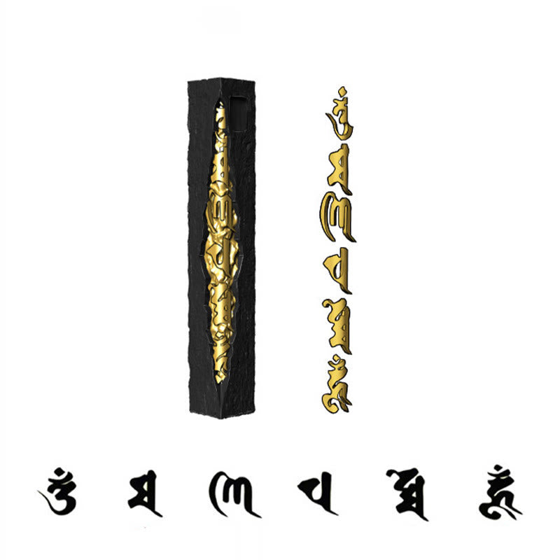 Buddha Stones Naszyjnik z wisiorkiem Om Mani Padme Hum ze srebra próby 999 i złota próby 999 - image 13