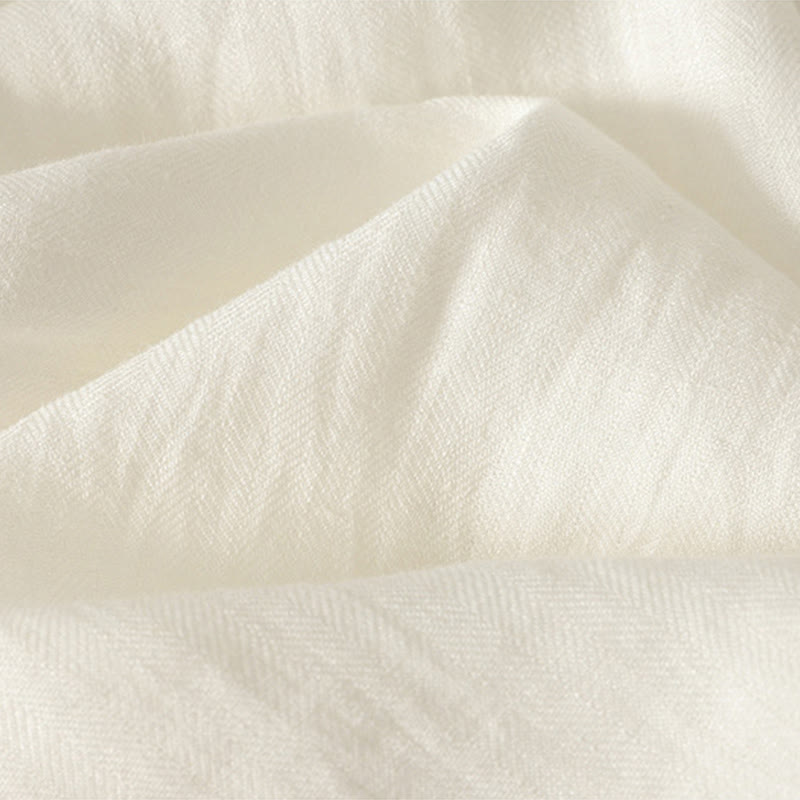 Buddha Stones Wiosenna, prosta, damska, bawełniana koszula z długim rękawem i dekoltem w serek - image 13