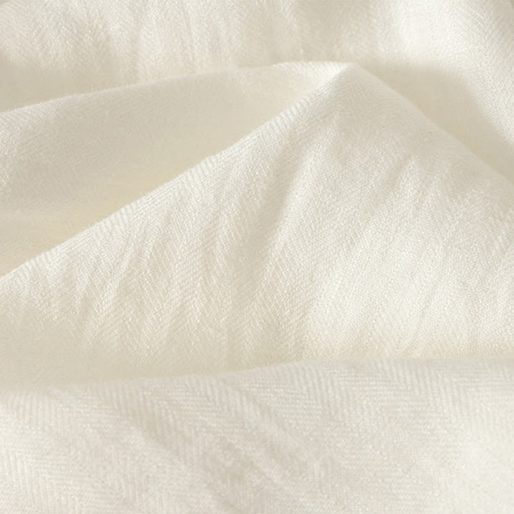 Buddha Stones Wiosenna, prosta, damska, bawełniana koszula z długim rękawem i dekoltem w serek - image 13