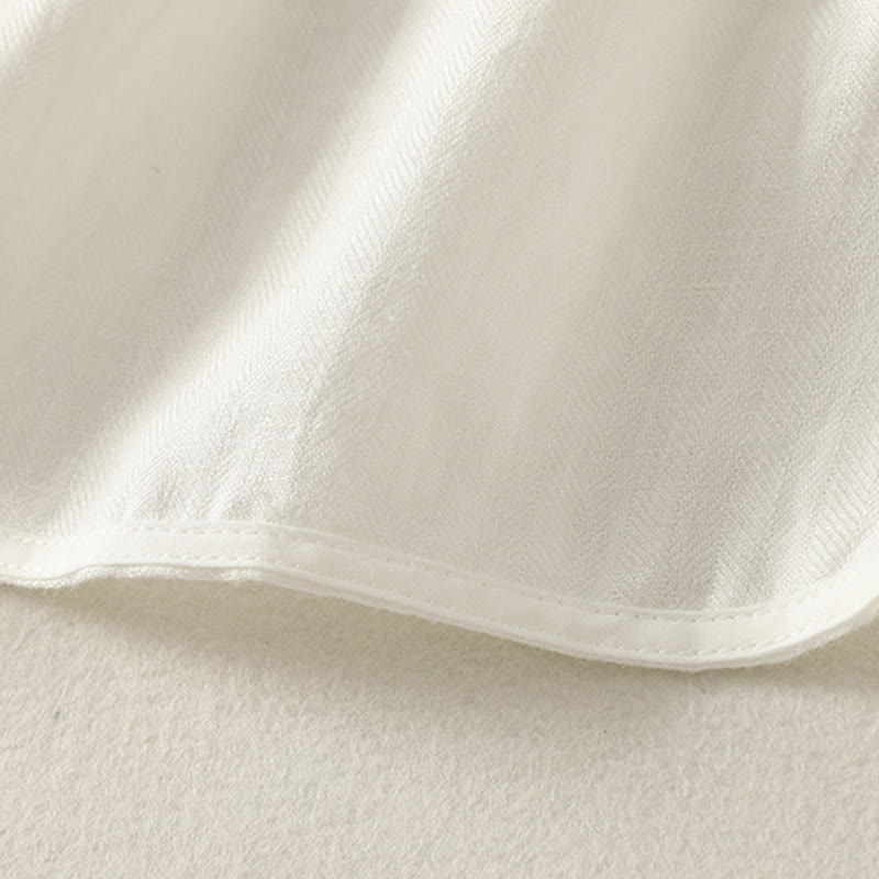 Buddha Stones Wiosenna, prosta, damska, bawełniana koszula z długim rękawem i dekoltem w serek - image 9