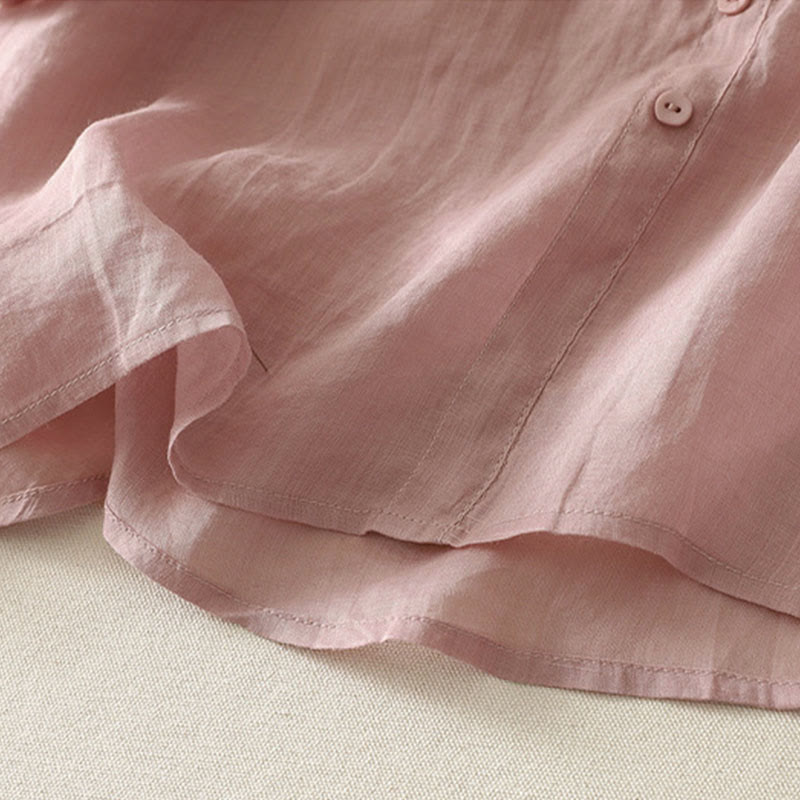 Buddha Stones Letnia koszula damska z krótkim rękawem i okrągłym dekoltem z poliestru w kwiatowy wzór - image 9