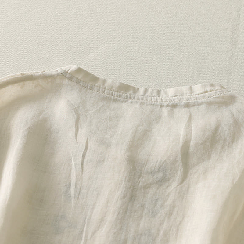 Buddha Stones Letnia koszula damska z krótkim rękawem i okrągłym dekoltem z poliestru w kwiatowy wzór - image 21