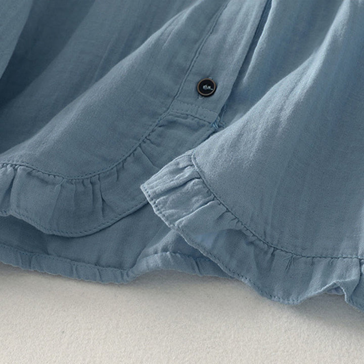 Buddha Stones Koszula damska z poliestru w jednolitym kolorze, z okrągłym dekoltem i długim rękawem - image 5