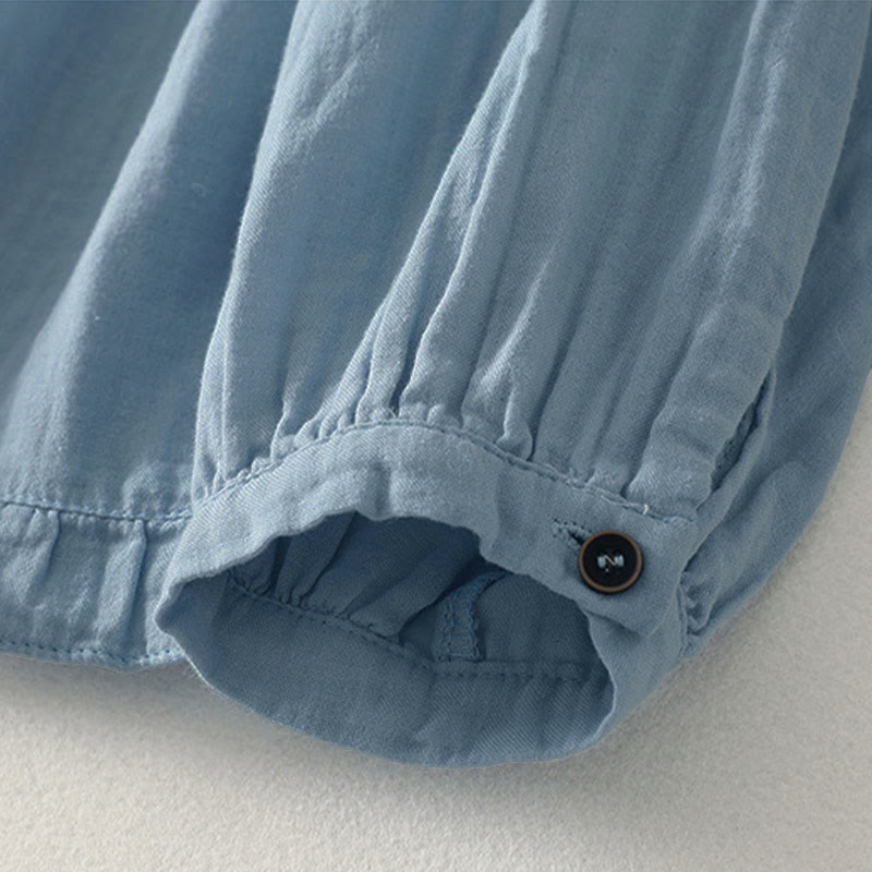 Buddha Stones Koszula damska z poliestru w jednolitym kolorze, z okrągłym dekoltem i długim rękawem - image 6