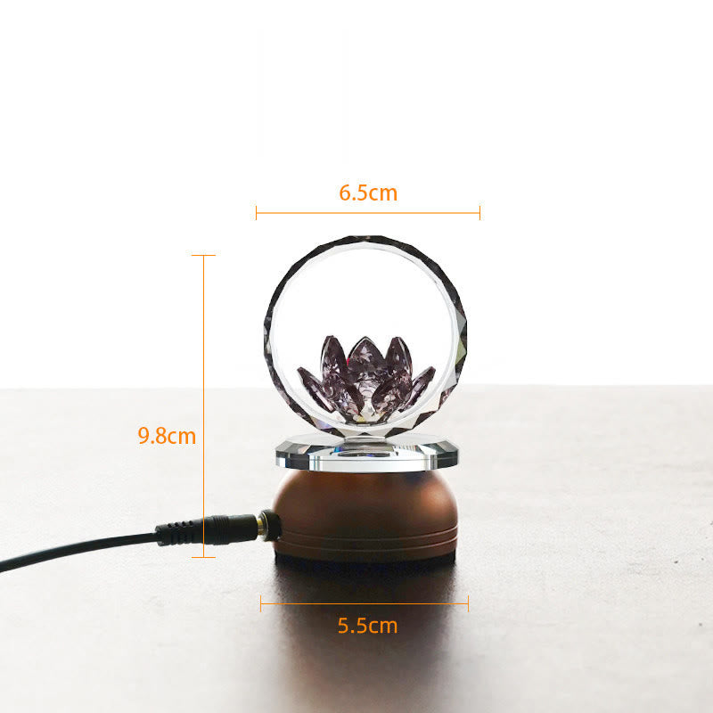 Buddha Stones Lotus Miedź Mosiądz Nowy Początek Dekoracja Domu - Podstawa ze stopu aluminium - 6,5*9,8*5,5 cm - Wtyczka - image 1