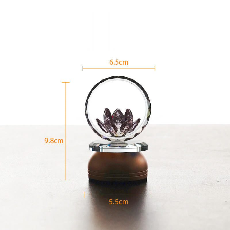 Buddha Stones Lotus Miedź Mosiądz Nowy Początek Dekoracja Domu - Podstawa ze stopu aluminium - 6,5*9,8*5,5 cm - Akumulatorowy - image 2