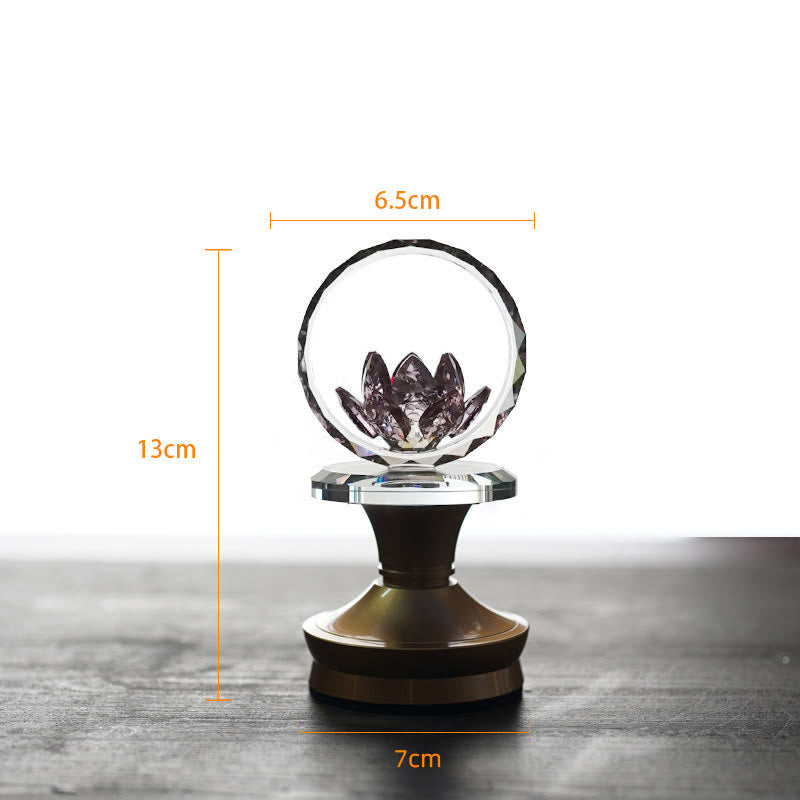 Buddha Stones Lotus Miedź Mosiądz Nowy Początek Dekoracja Domu - Podstawa miedziano-mosiężna - 6,5*13*7 cm - Akumulatorowy - image 22