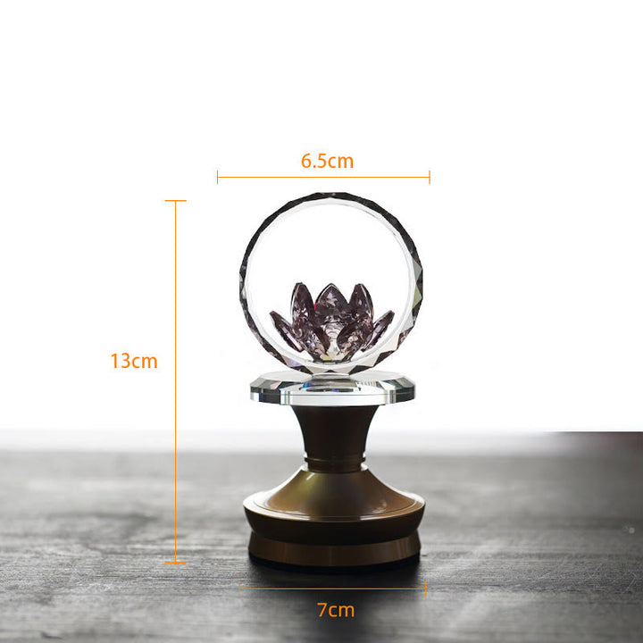 Buddha Stones Lotus Miedź Mosiądz Nowy Początek Dekoracja Domu - Podstawa miedziano-mosiężna - 6,5*13*7 cm - Akumulatorowy - image 22