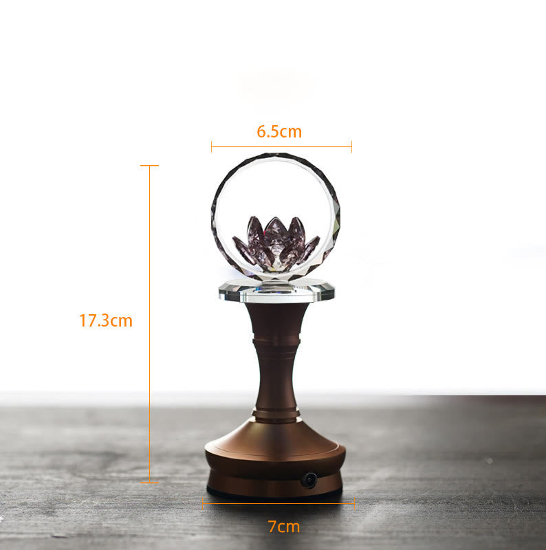 Buddha Stones Lotus Miedź Mosiądz Nowy Początek Dekoracja Domu - Podstawa ze stopu aluminium - 6,5*17,3*7 cm - Akumulatorowy - image 18