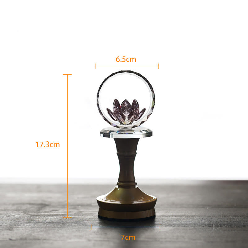 Buddha Stones Lotus Miedź Mosiądz Nowy Początek Dekoracja Domu - Podstawa miedziano-mosiężna - 6,5*17,3*7 cm - Akumulatorowy - image 24