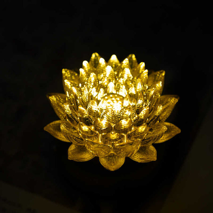 Buddha Stones Lotus Liuli Szkło Miedź Mosiądz Nowy Początek Dekoracja Domu - image 3