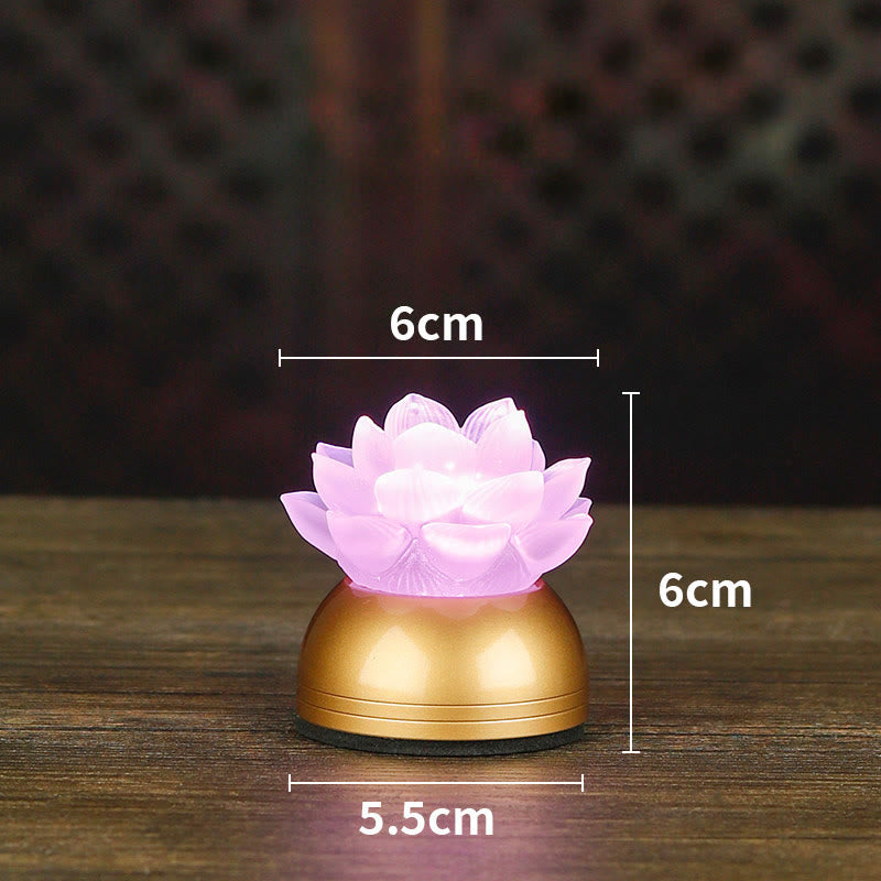 Buddha Stones Dekoracja domu „Nowy początek” – Lotos z miedzi i szkła Liuli - Miedziano-różowy akumulator (6*6*5,5 cm) - image 22