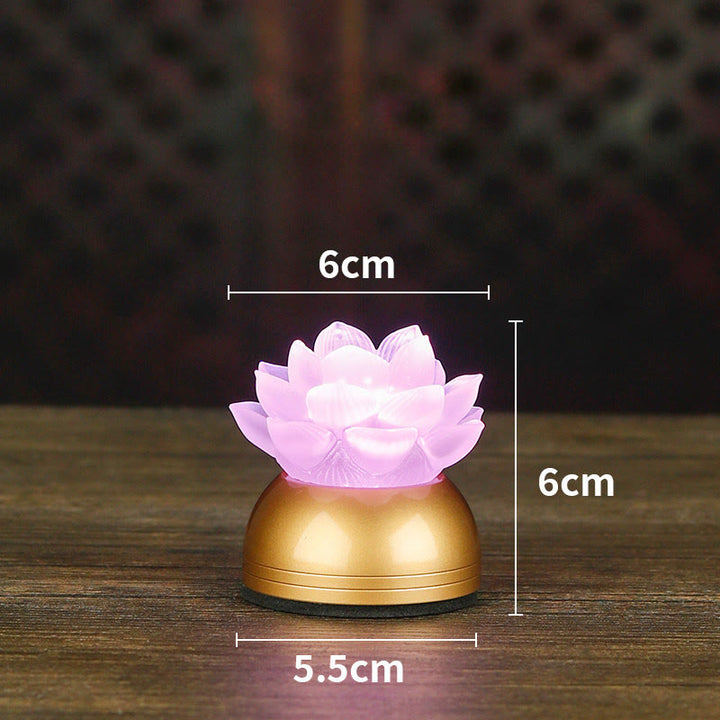 Buddha Stones Dekoracja domu „Nowy początek” – Lotos z miedzi i szkła Liuli - Miedziano-różowy akumulator (6*6*5,5 cm) - image 22