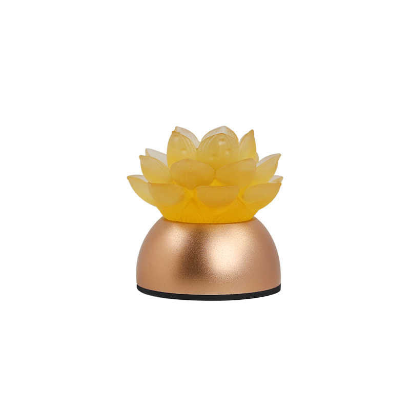 Buddha Stones Dekoracja domu „Nowy początek” – Lotos z miedzi i szkła Liuli - image 12