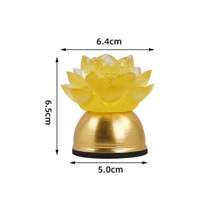 Buddha Stones Dekoracja domu „Nowy początek” – Lotos z miedzi i szkła Liuli - image 13