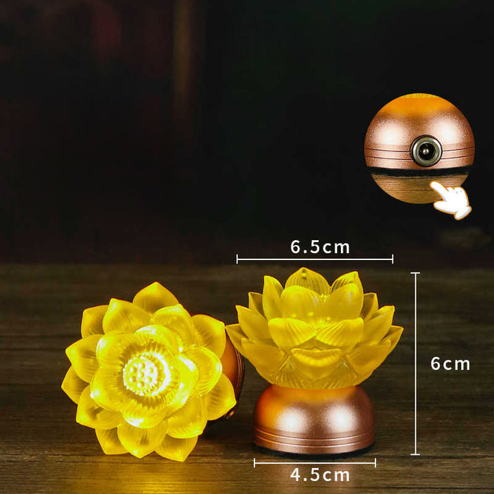 Buddha Stones Dekoracja domu „Nowy początek” – Lotos z miedzi i szkła Liuli - image 3