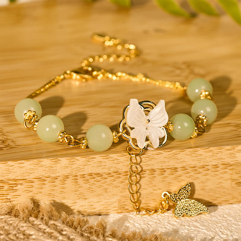 Buddha Stones Bransoletka Liuli Glass Bead Butterfly Blessing Love - image 3