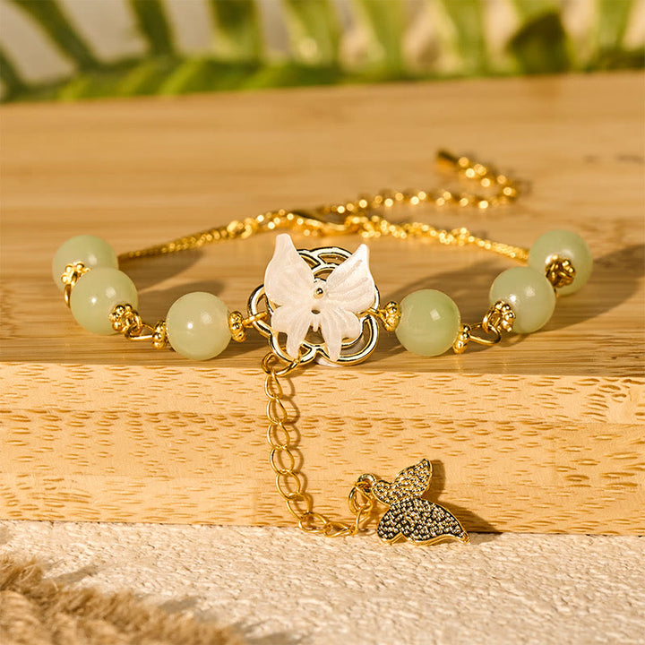 Buddha Stones Bransoletka Liuli Glass Bead Butterfly Blessing Love - image 1