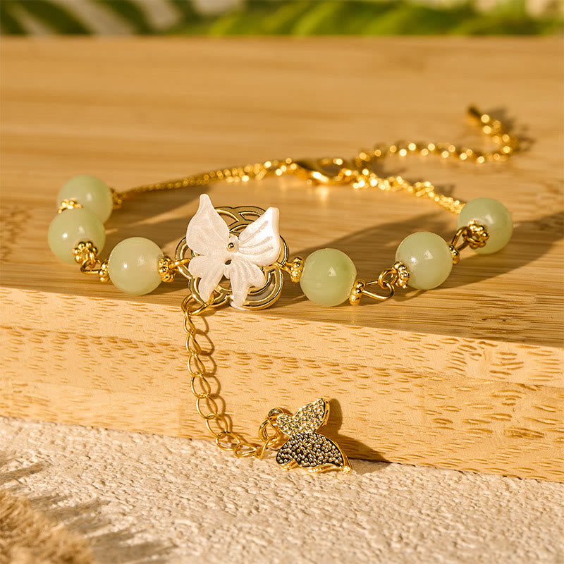 Buddha Stones Bransoletka Liuli Glass Bead Butterfly Blessing Love - image 6