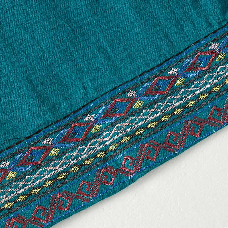 Spodnie damskie z szerokimi nogawkami i kieszeniami w gładkie, boho paski z motywem Buddha Stones - image 3