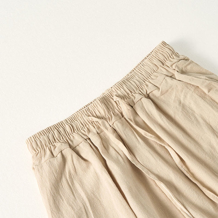 Spodnie damskie z szerokimi nogawkami i kieszeniami w gładkie, boho paski z motywem Buddha Stones - image 6