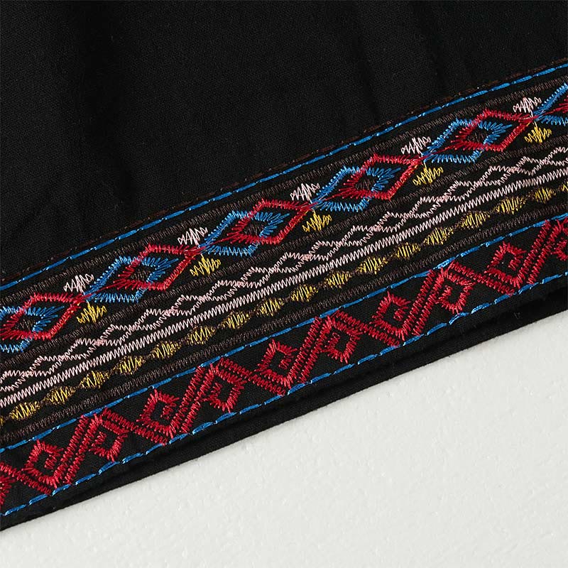 Spodnie damskie z szerokimi nogawkami i kieszeniami w gładkie, boho paski z motywem Buddha Stones - image 13