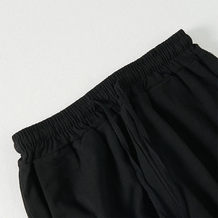 Spodnie damskie z szerokimi nogawkami i kieszeniami w gładkie, boho paski z motywem Buddha Stones - image 11