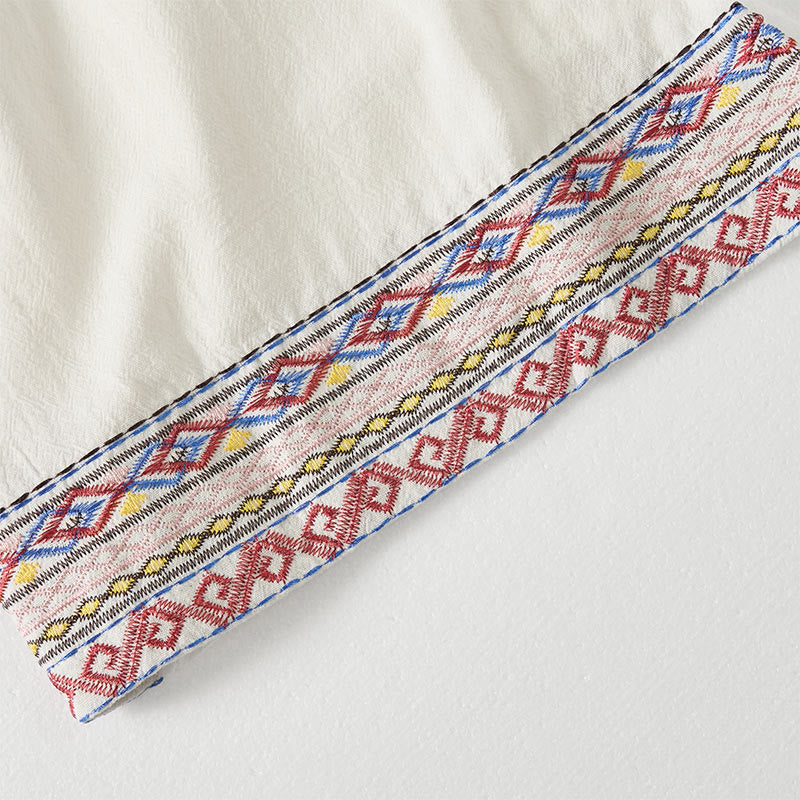 Spodnie damskie z szerokimi nogawkami i kieszeniami w gładkie, boho paski z motywem Buddha Stones - image 17