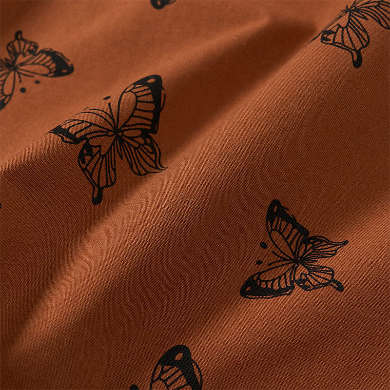 Buddha Stones Koszula damska z długim rękawem i dekoltem w serek z wzorem motyli, wykonana z poliestru - image 1