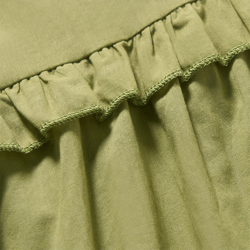 Buddha Stones Letnia, jednokolorowa, damska koszula z krótkim rękawem i dekoltem w serek, zapinana na ozdobne guziki - image 10