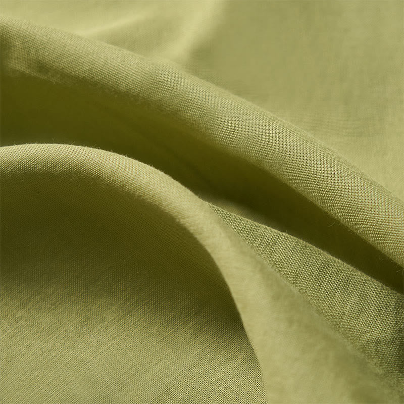 Buddha Stones Letnia, jednokolorowa, damska koszula z krótkim rękawem i dekoltem w serek, zapinana na ozdobne guziki - image 12