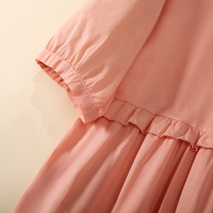 Buddha Stones Letnia, jednokolorowa, damska koszula z krótkim rękawem i dekoltem w serek, zapinana na ozdobne guziki - image 15