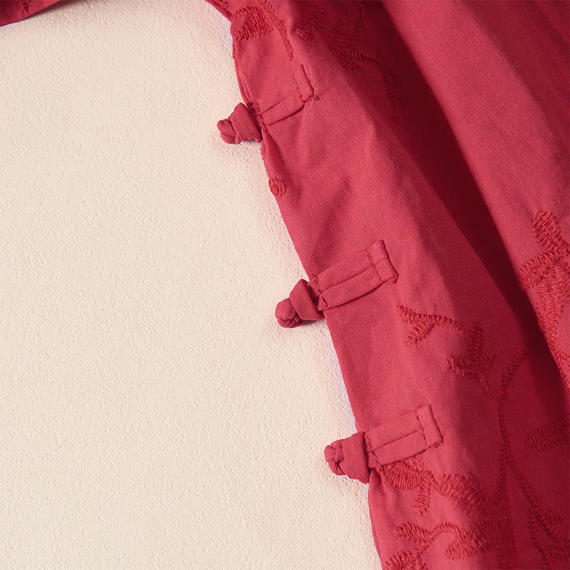 Buddha Stones Koszula damska bawełniana wiosenna z długim rękawem i dekoltem w serek, z wzorem liści - image 23