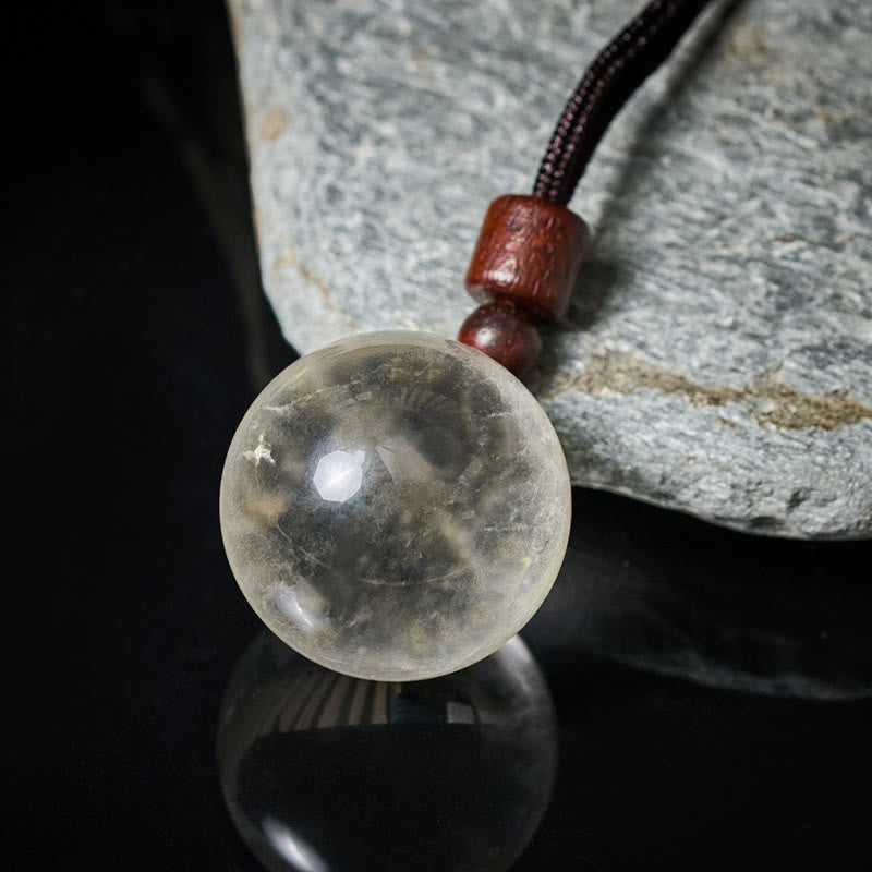 Buddha Stones Naszyjnik z kryształem w kolorze białym, różowym, tygrysim okiem i kwarcem dymnym - image 2