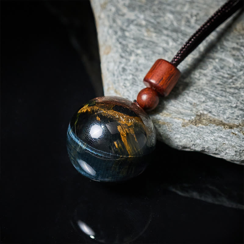 Buddha Stones Naszyjnik z kryształem w kolorze białym, różowym, tygrysim okiem i kwarcem dymnym - image 26