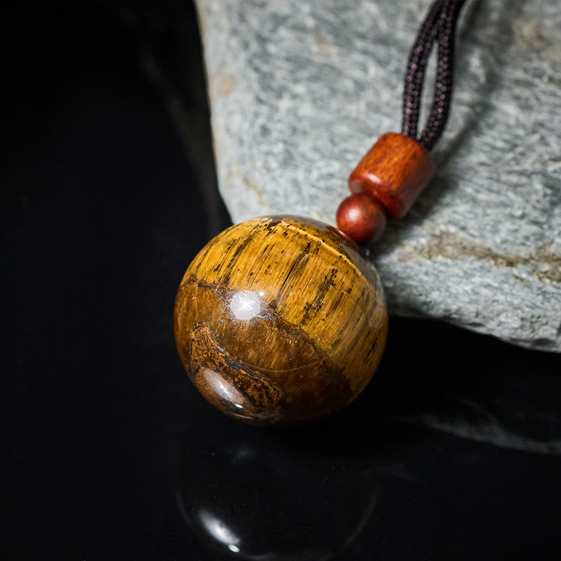 Buddha Stones Naszyjnik z kryształem w kolorze białym, różowym, tygrysim okiem i kwarcem dymnym - image 22