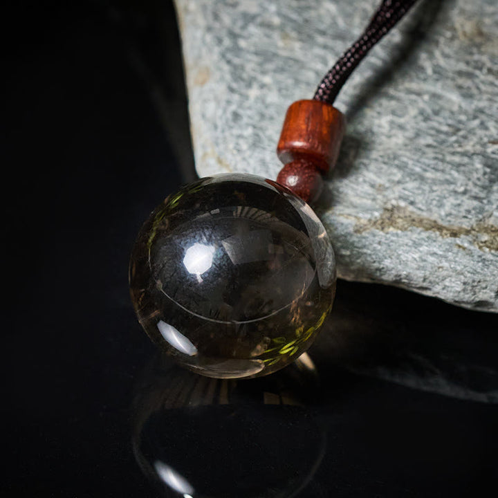 Buddha Stones Naszyjnik z kryształem w kolorze białym, różowym, tygrysim okiem i kwarcem dymnym - image 34