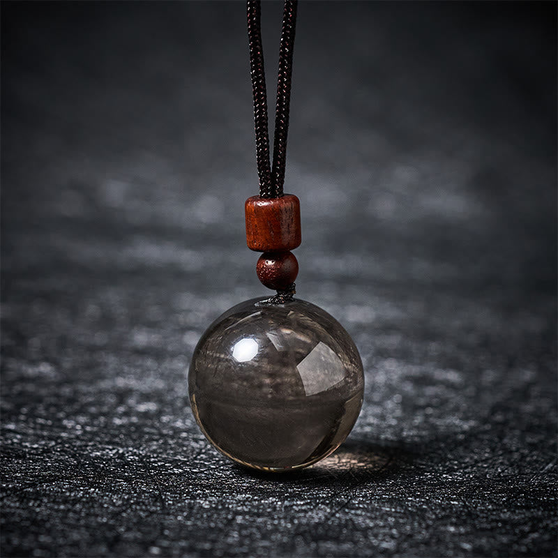 Buddha Stones Naszyjnik z kryształem w kolorze białym, różowym, tygrysim okiem i kwarcem dymnym - Kwarc dymny - image 33