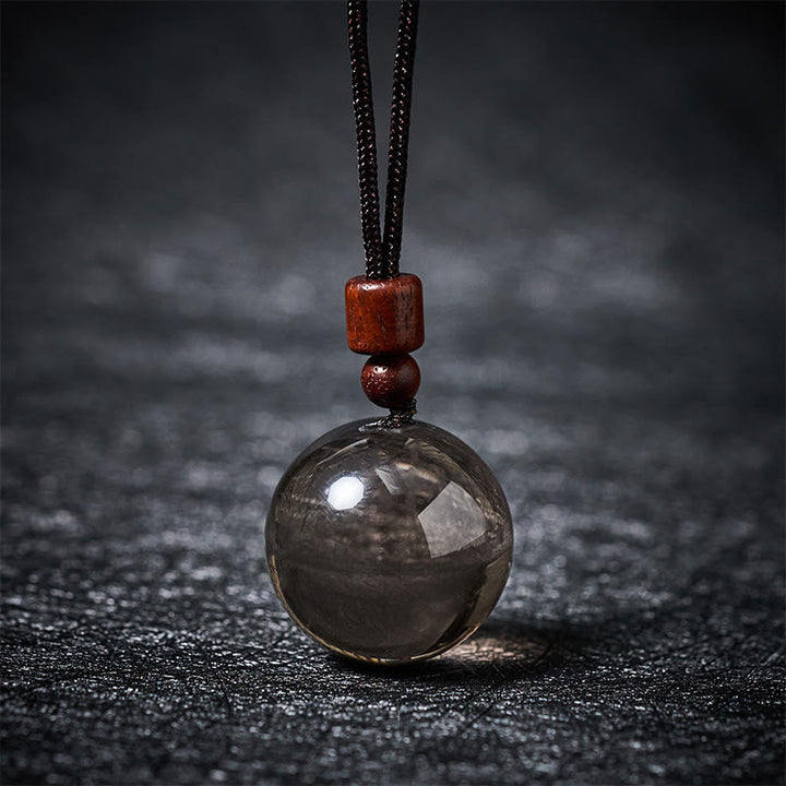 Buddha Stones Naszyjnik z kryształem w kolorze białym, różowym, tygrysim okiem i kwarcem dymnym - Kwarc dymny - image 33